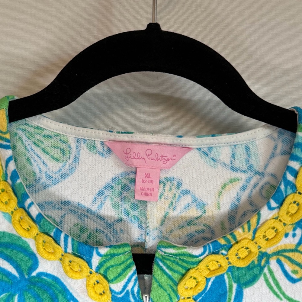 Lilly Pulitzer Girls Sweet & Sour Blue and Green Floral Dress - Picture 5 of 10